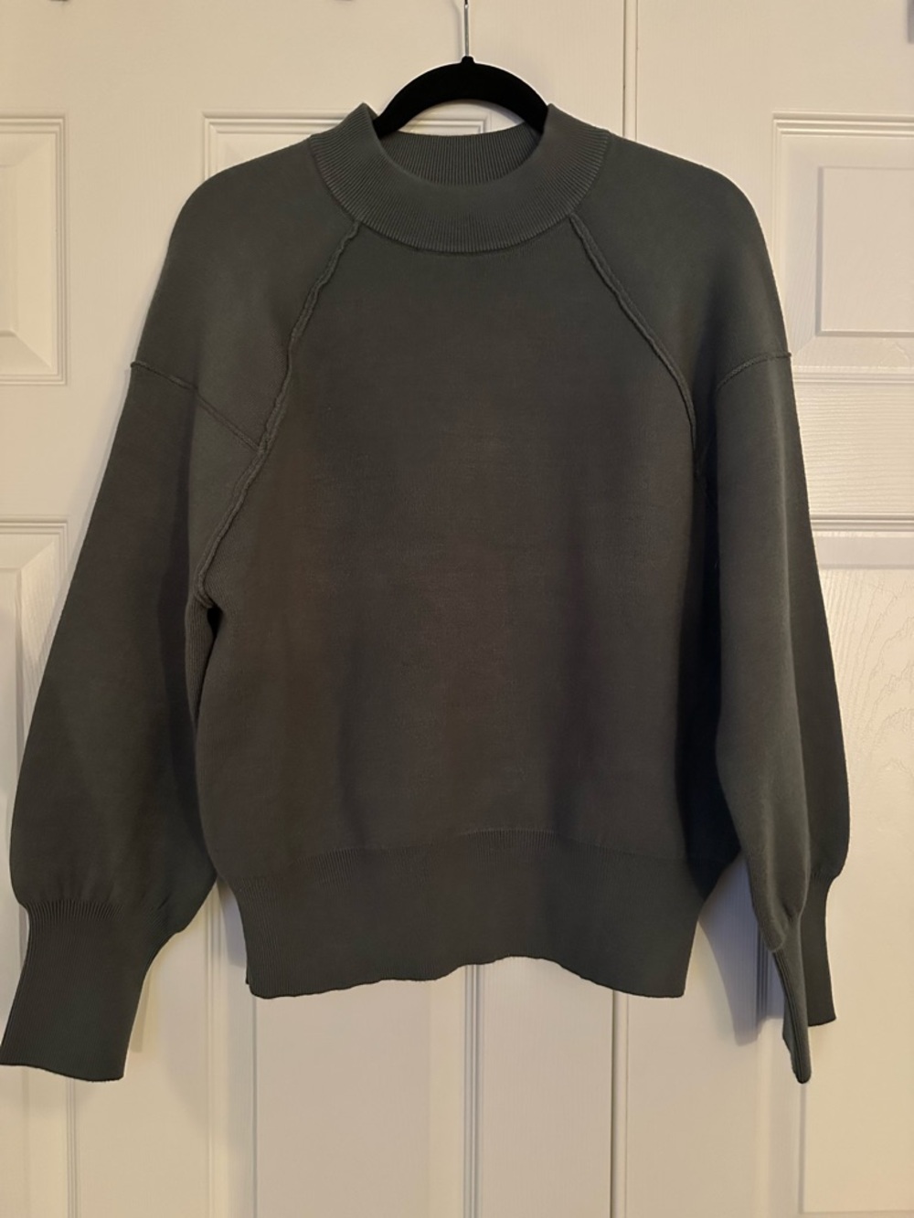 Zenana Outfitters Olive Green Cowl Neck Sweater - Size Large